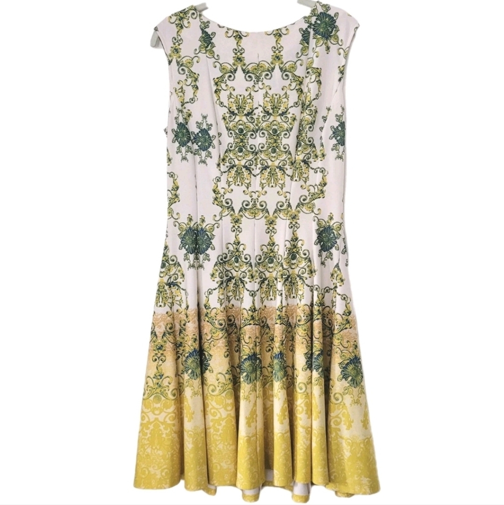 Julian Taylor NY Women's Easter Spring Dress Size 12 Yelow Pleated Sleeveless L